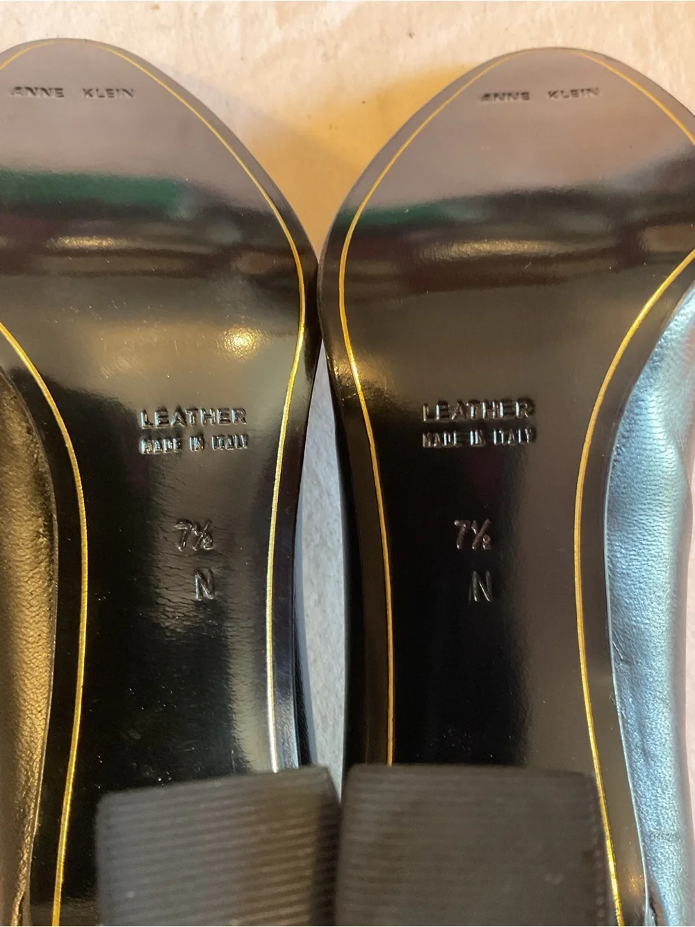 Vintage Anne Klein Couture Black Leather Pumps 7 Narrow